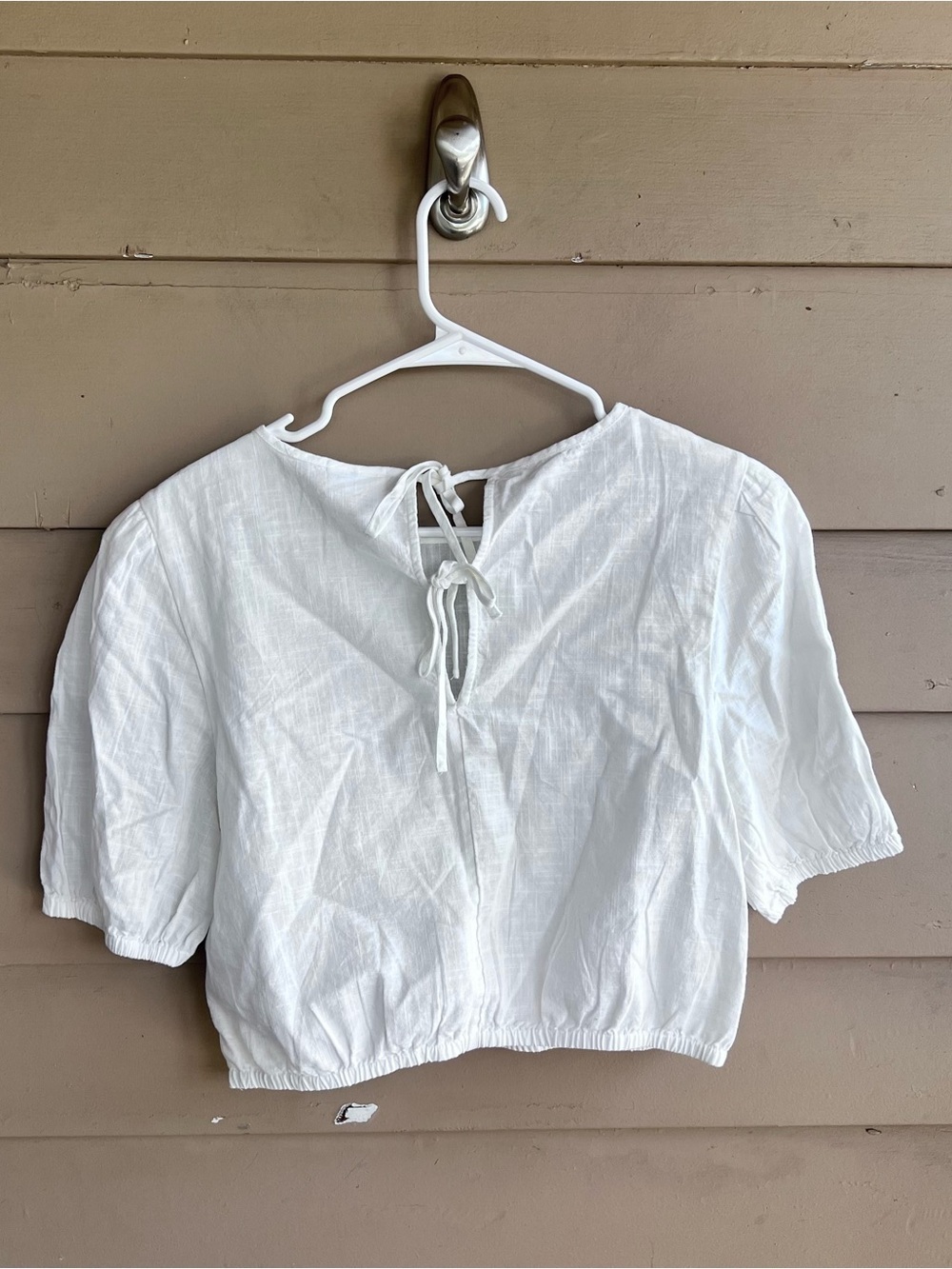 Abound White 100% Cotton Crop Top Size S Breathable Summer Casual - Picture 5 of 5